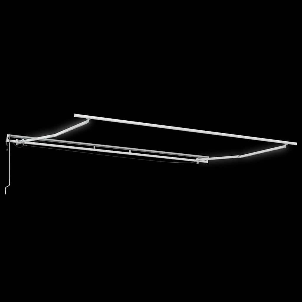 Markisenrahmen mit LED-Lichtleisten Weiß 400 x 300 cm Aluminium