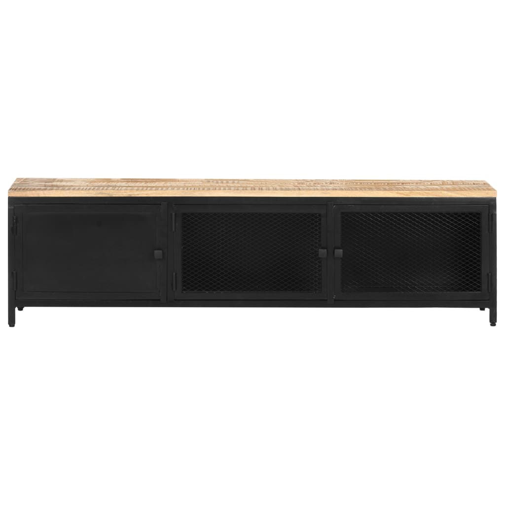 TV-Schrank 130x30x37 cm Raues Mango-Massivholz