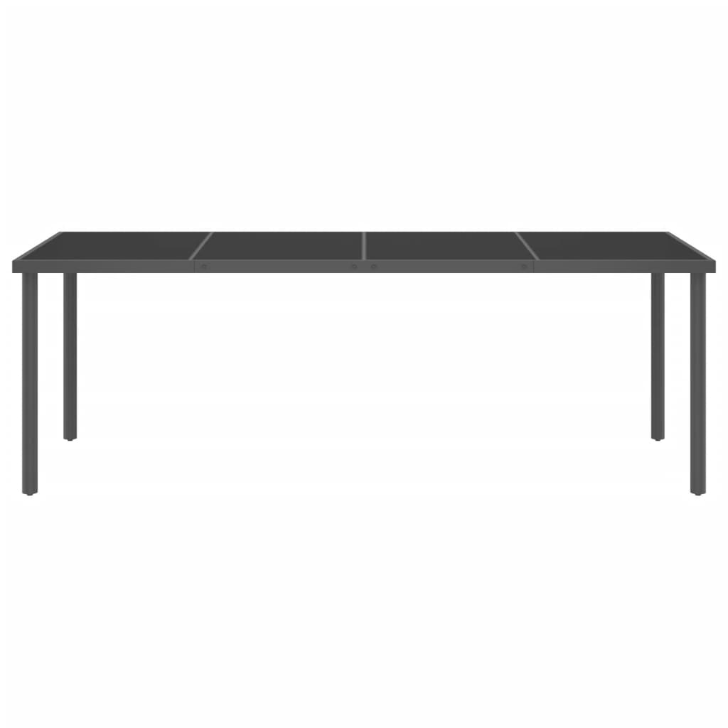 Garten-Esstisch Anthrazit 220x90x75 cm Stahl und Glas