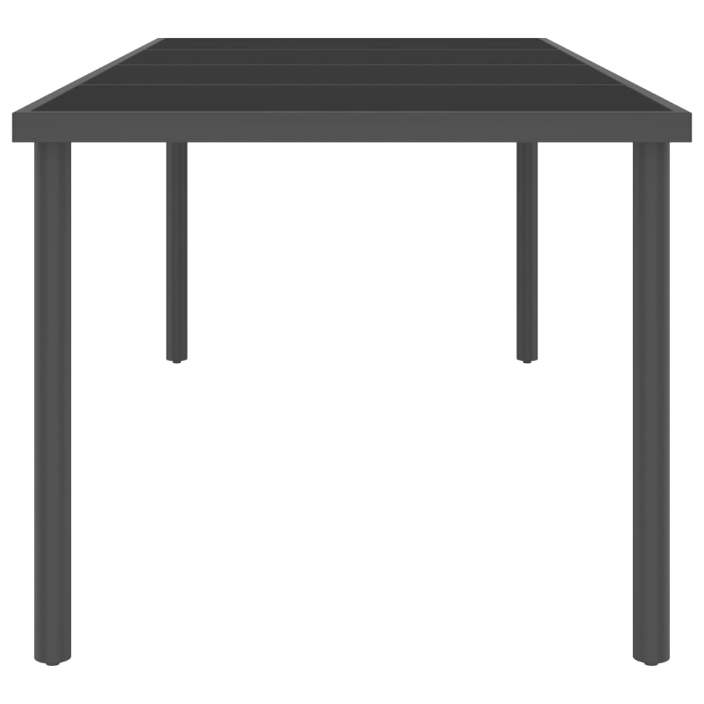 Garten-Esstisch Anthrazit 220x90x75 cm Stahl und Glas