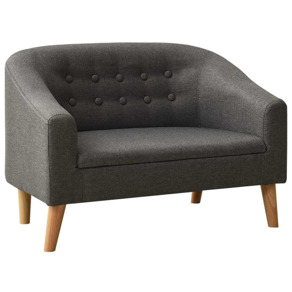 Kindersofa Grau Stoff