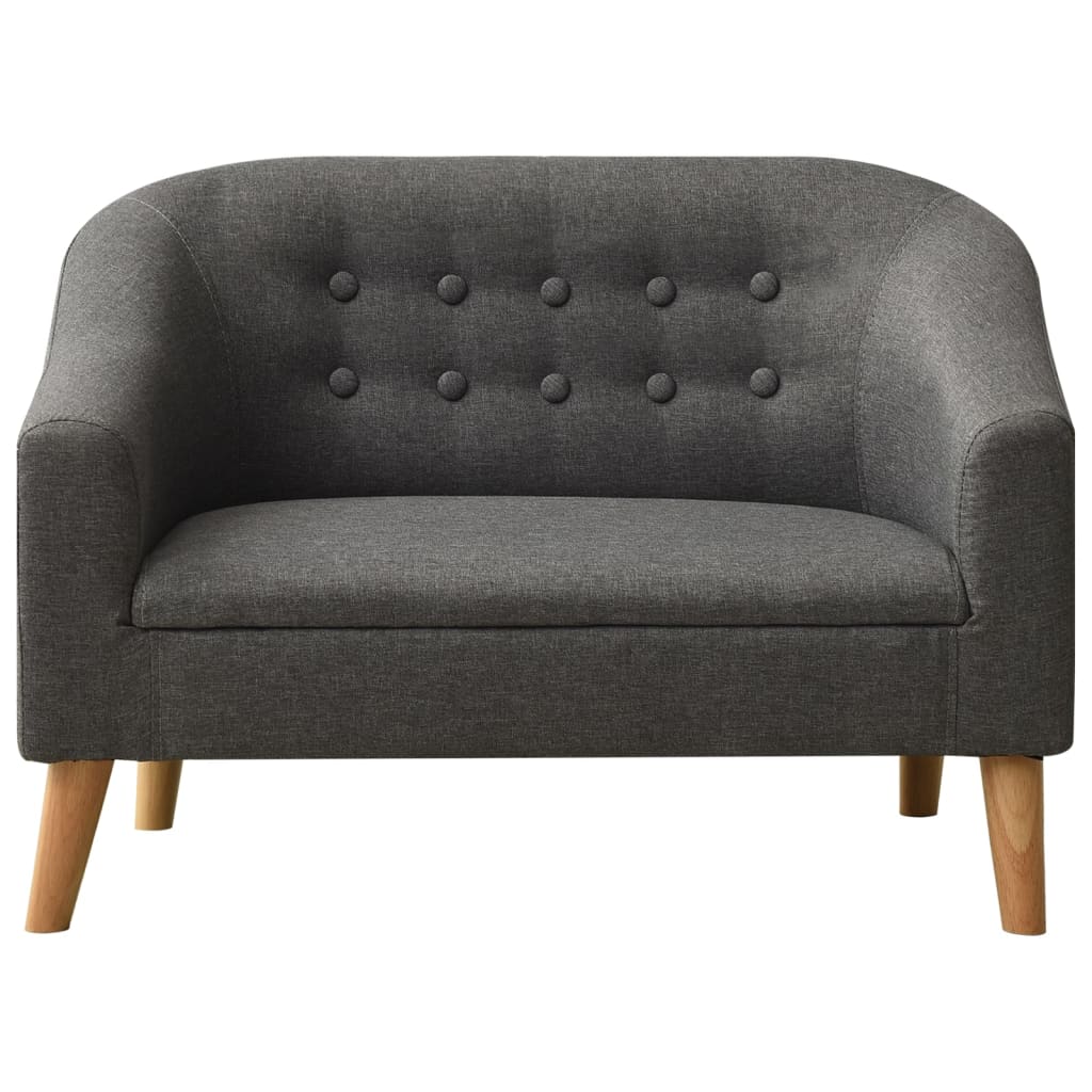 Kindersofa Grau Stoff