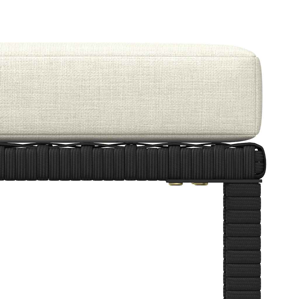4-tlg. Garten-Sofagarnitur mit Auflagen Schwarz Poly Rattan