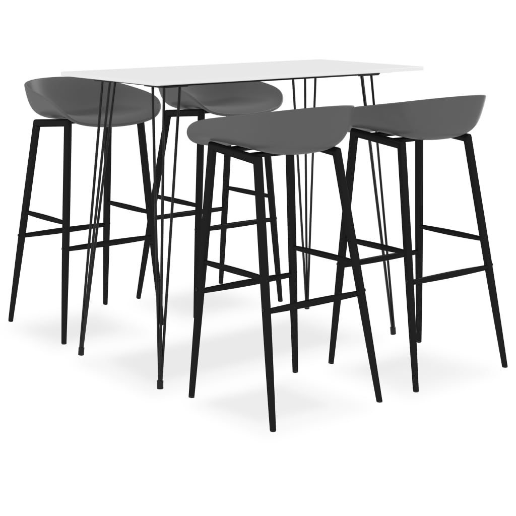 5-tlg. Bar-Set Weiß und Grau