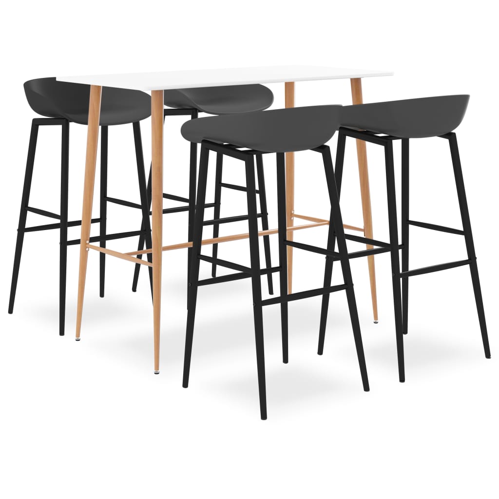 5-tlg. Bar-Set Weiß und Grau