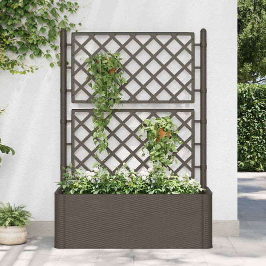 Garten-Hochbeet mit Spalier und Selbstbewässerungssystem Mokka