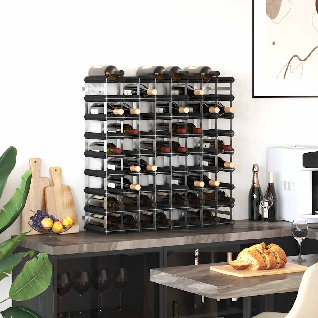 Weinregal für 72 Flaschen Schwarz Massivholz Kiefer