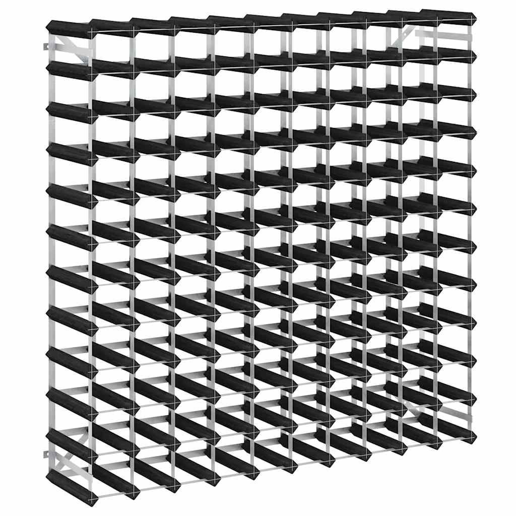 Weinregal für 120 Flaschen Schwarz Massivholz Kiefer