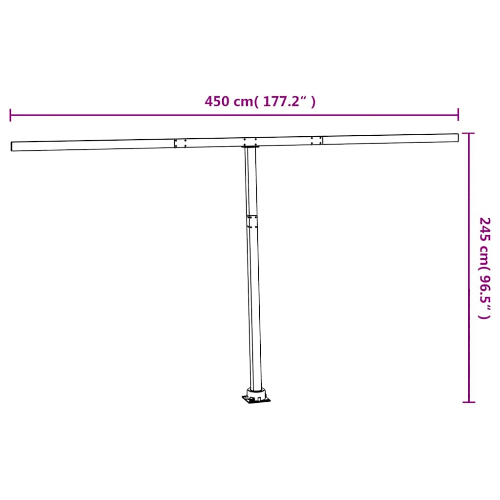 Stützen für Markisen Anthrazit 450x245 cm Eisen