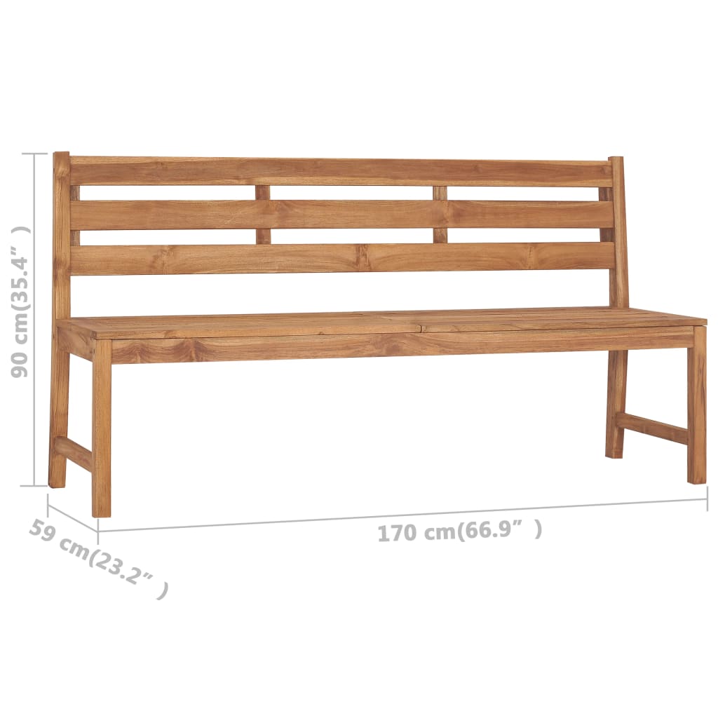 Gartenbank 170 cm Massivholz Teak