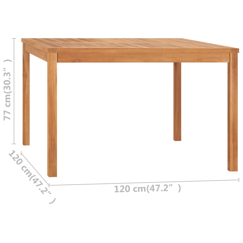 Garten-Esstisch 120x120x77 cm Teak Massivholz