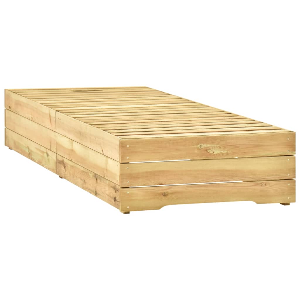 Sonnenliege mit Tisch Grün Imprägniertes Kiefernholz