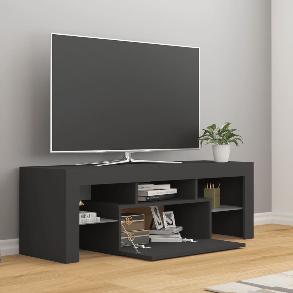 TV-Schrank mit LED-Leuchten Grau 120x35x40 cm