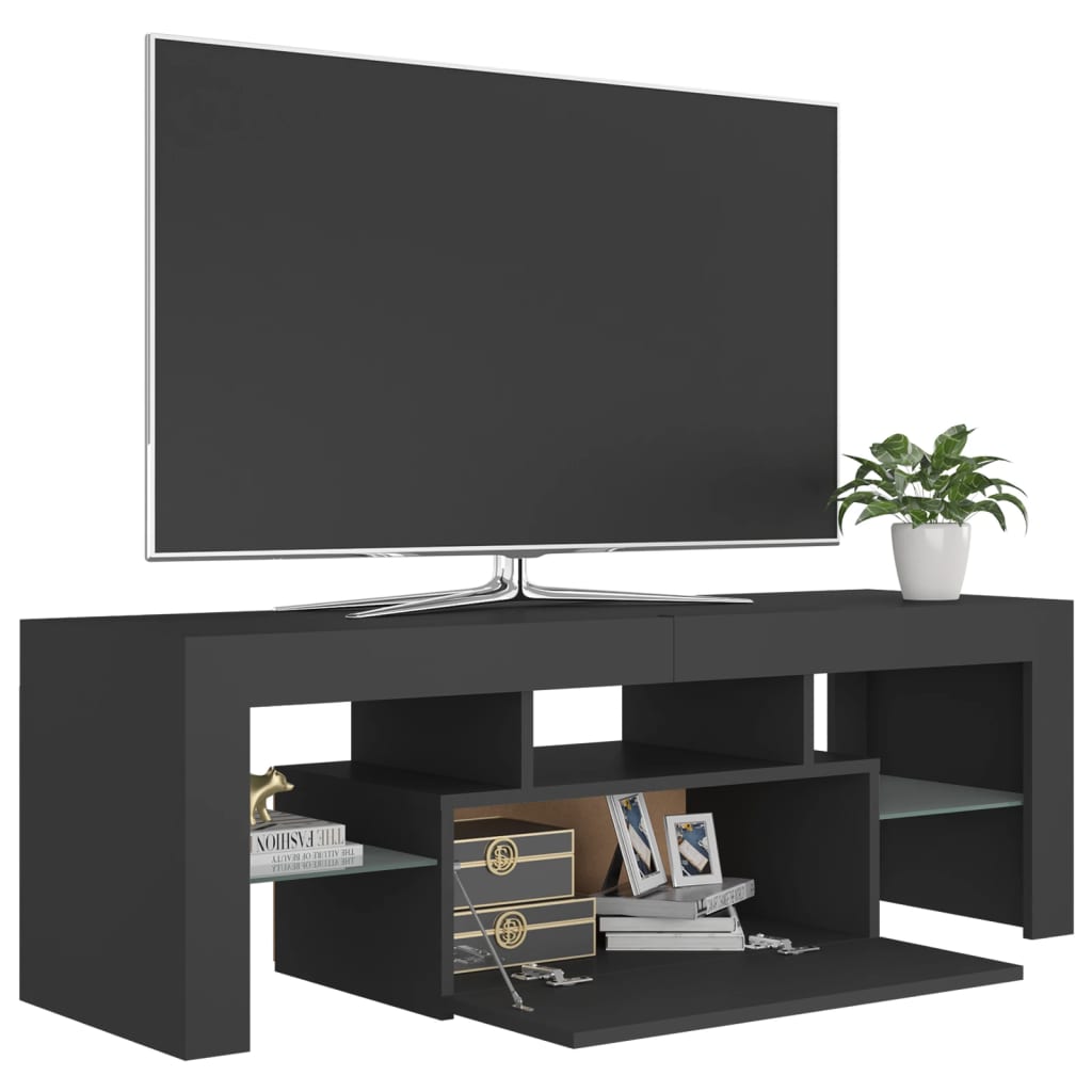 TV-Schrank mit LED-Leuchten Grau 120x35x40 cm