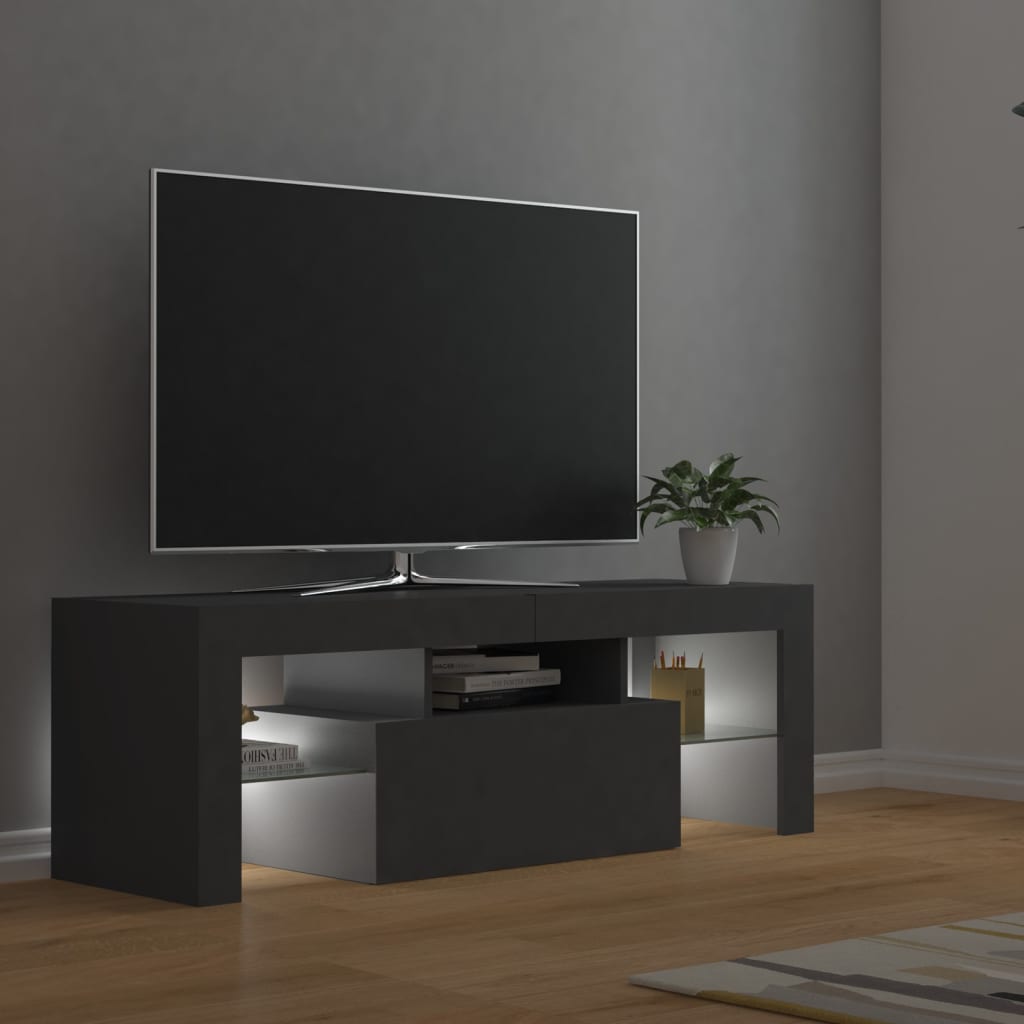 TV-Schrank mit LED-Leuchten Grau 120x35x40 cm