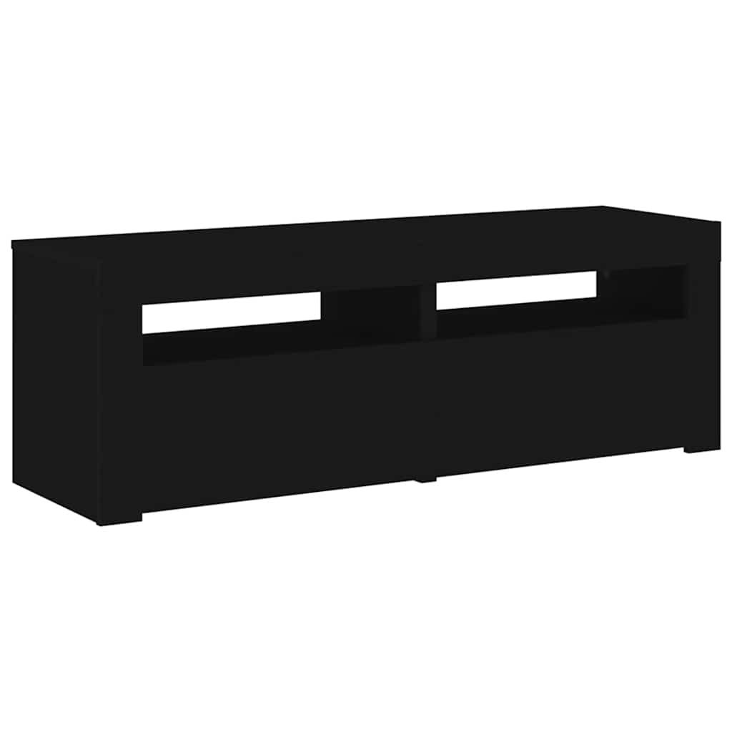 TV-Schrank mit LED-Leuchten Schwarz 120x35x40 cm