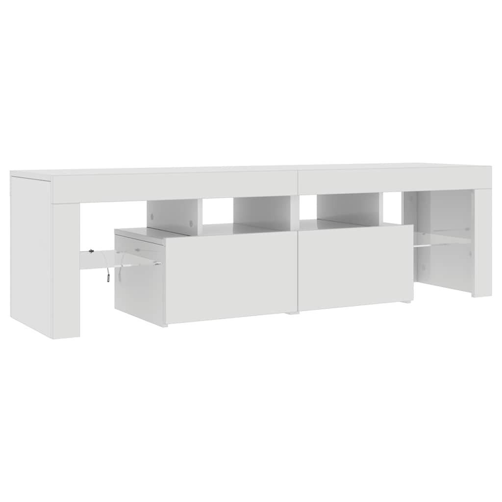 TV-Schrank mit LED-Beleuchtung Hochglanz-Weiß 140x36,5x40 cm