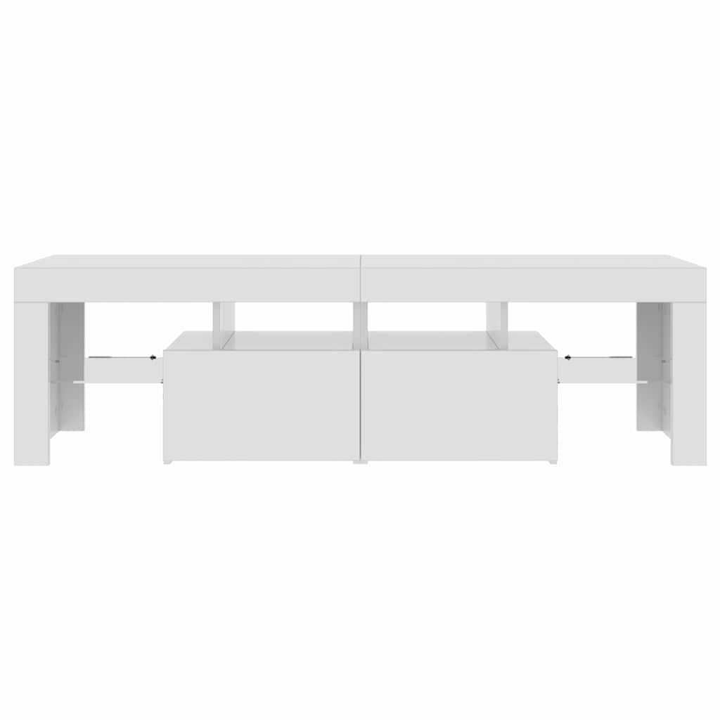TV-Schrank mit LED-Beleuchtung Hochglanz-Weiß 140x36,5x40 cm