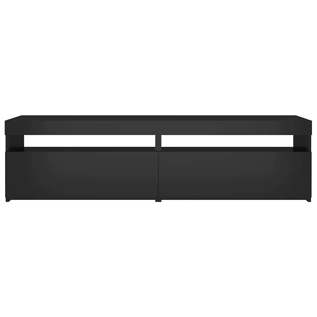TV-Schränke 2 Stk. mit LED-Leuchten Schwarz 75x35x40 cm