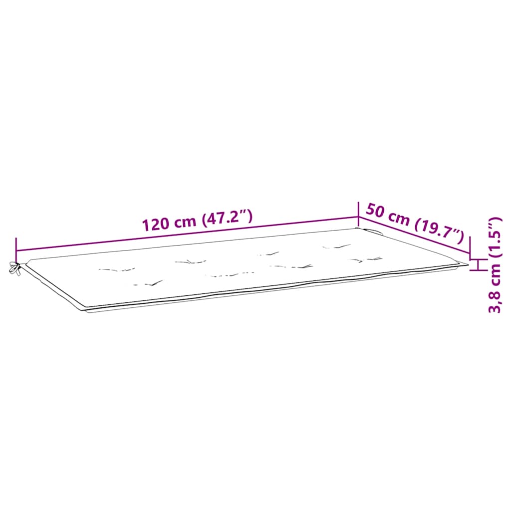 Batavia-Gartenbank mit Grauem Kissen 120 cm Teak Massivholz