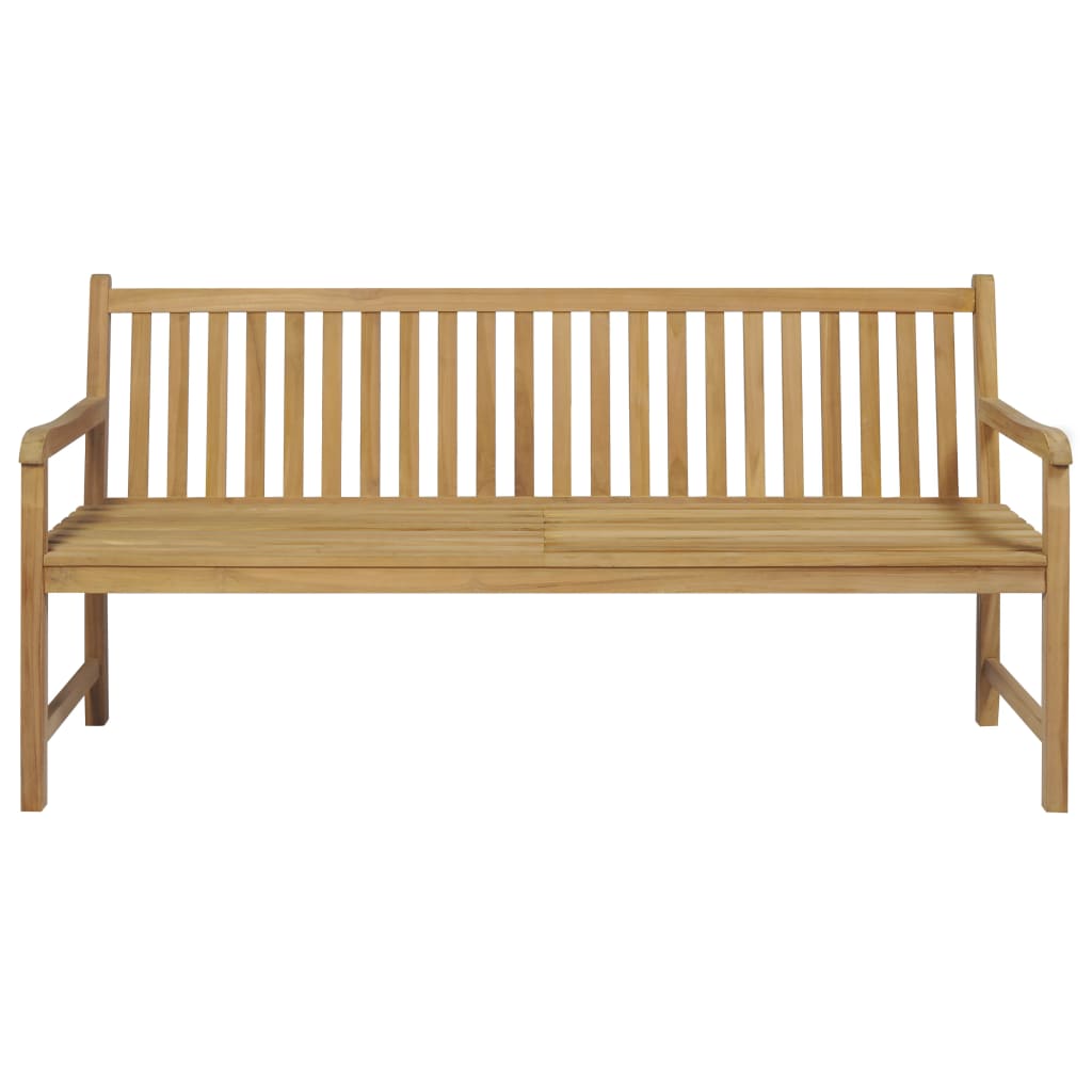Gartenbank mit Roter Auflage 175 cm Massivholz Teak