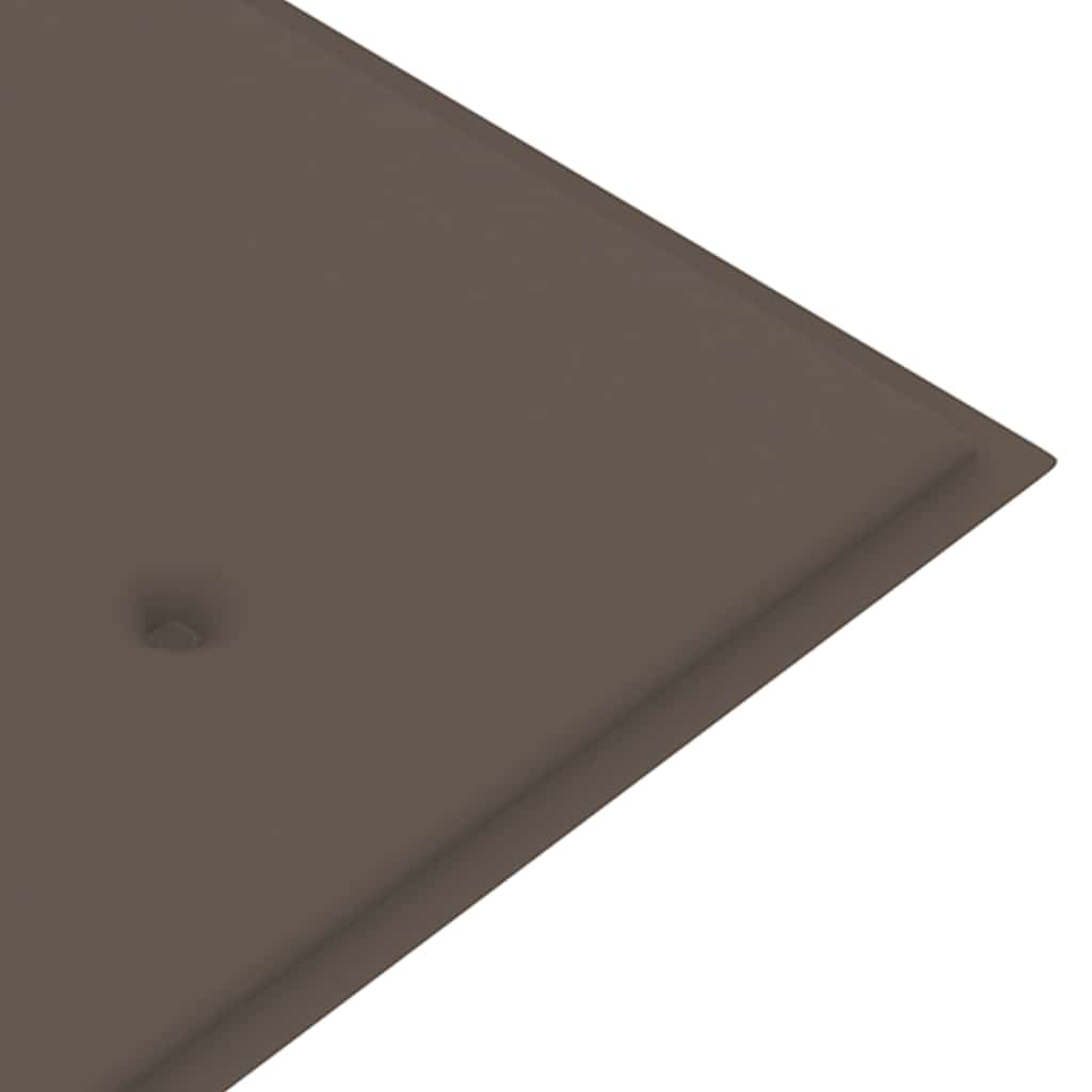 Gartenbank mit Taupe Auflage 175 cm Massivholz Teak