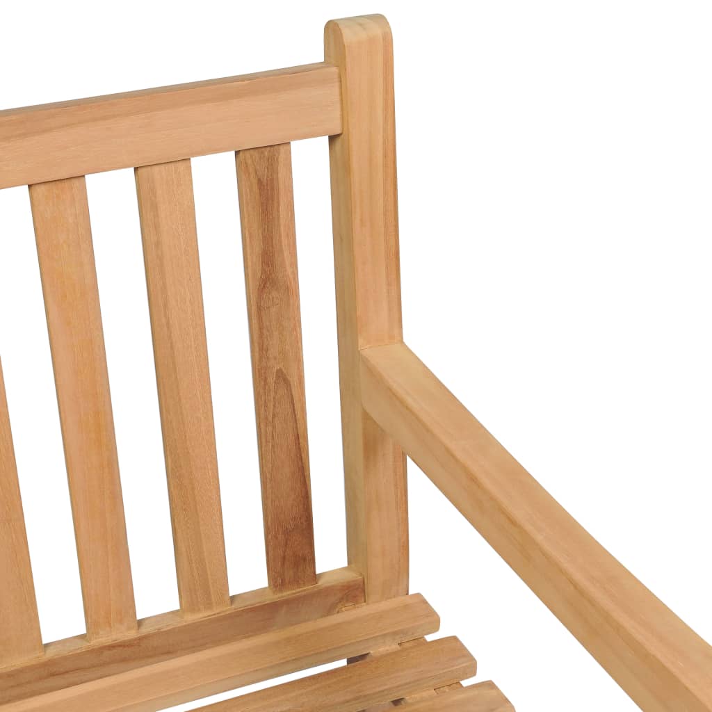 Gartenbank mit Hellgrüner Auflage 175 cm Massivholz Teak