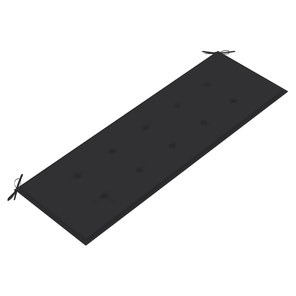 Gartenbank mit Anthrazit Auflage 150 cm Massivholz Teak