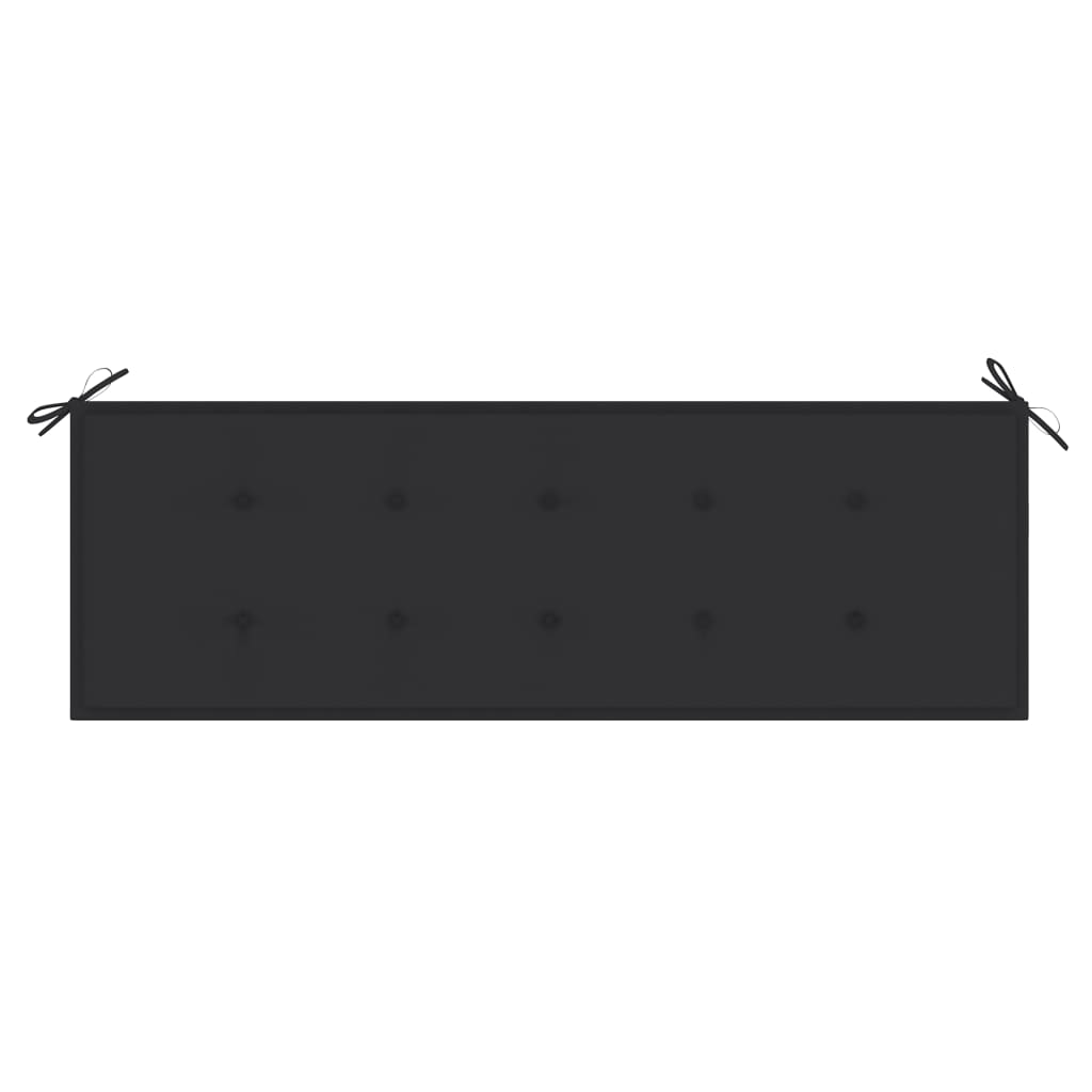 Gartenbank mit Anthrazit Auflage 150 cm Massivholz Teak