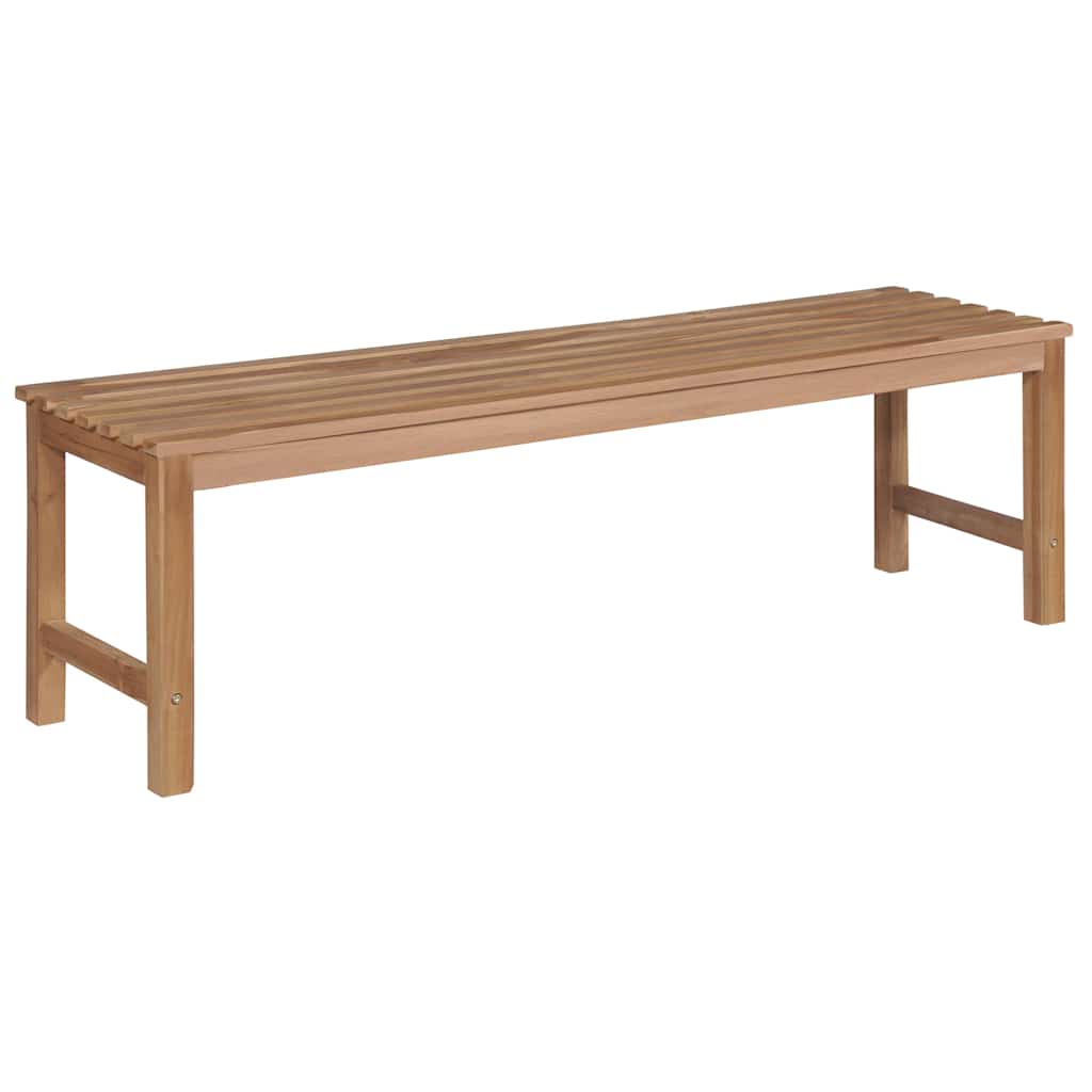 Gartenbank mit Grauer Auflage 150 cm Massivholz Teak