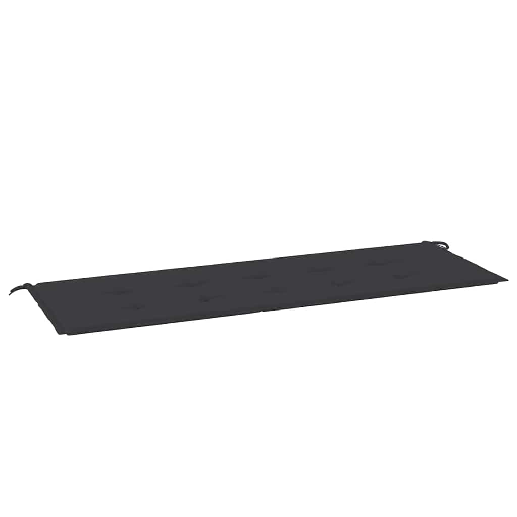 Gartenbank mit Schwarzer Auflage 150 cm Massivholz Teak