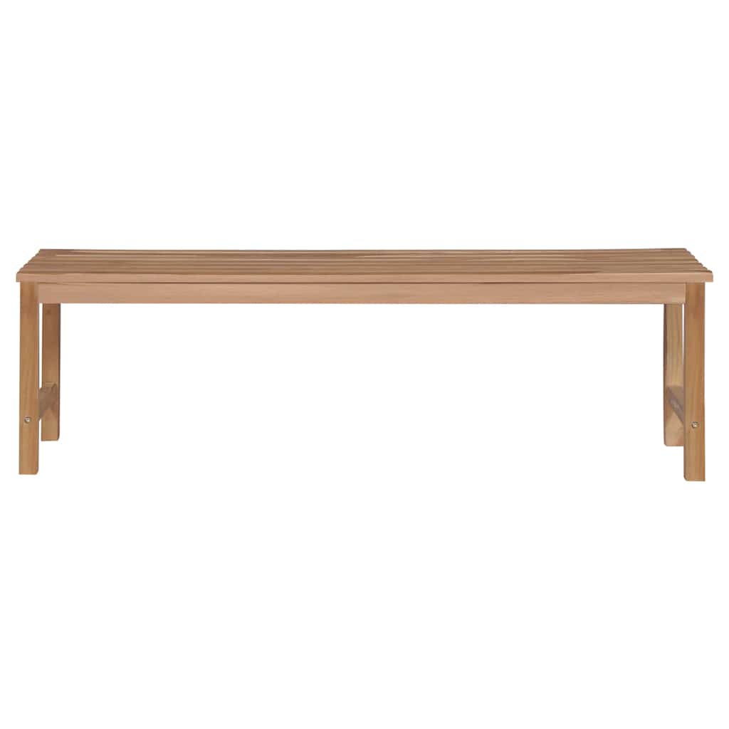 Gartenbank mit Weinroter Auflage 150 cm Massivholz Teak