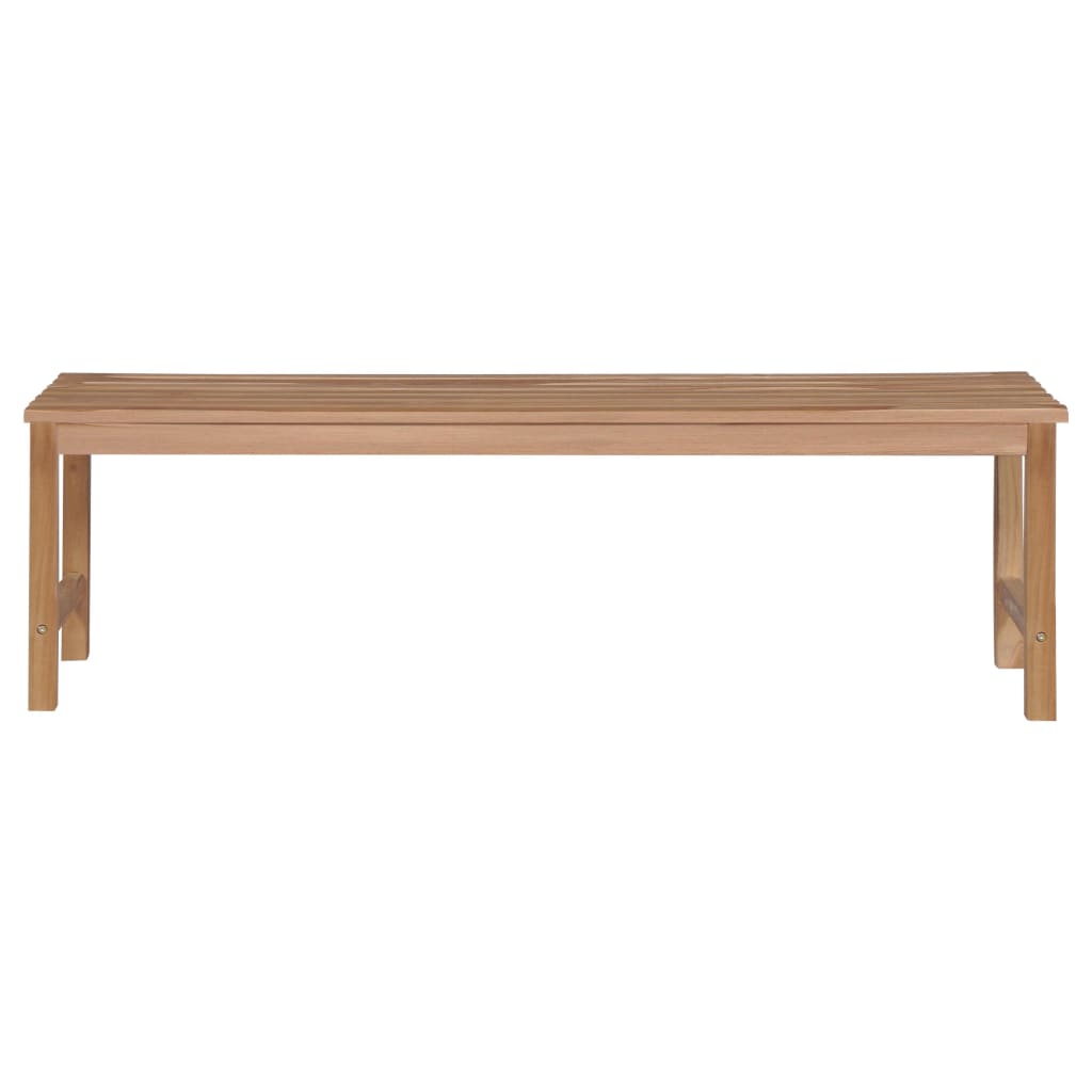 Gartenbank mit Hellgrüner Auflage 150 cm Massivholz Teak