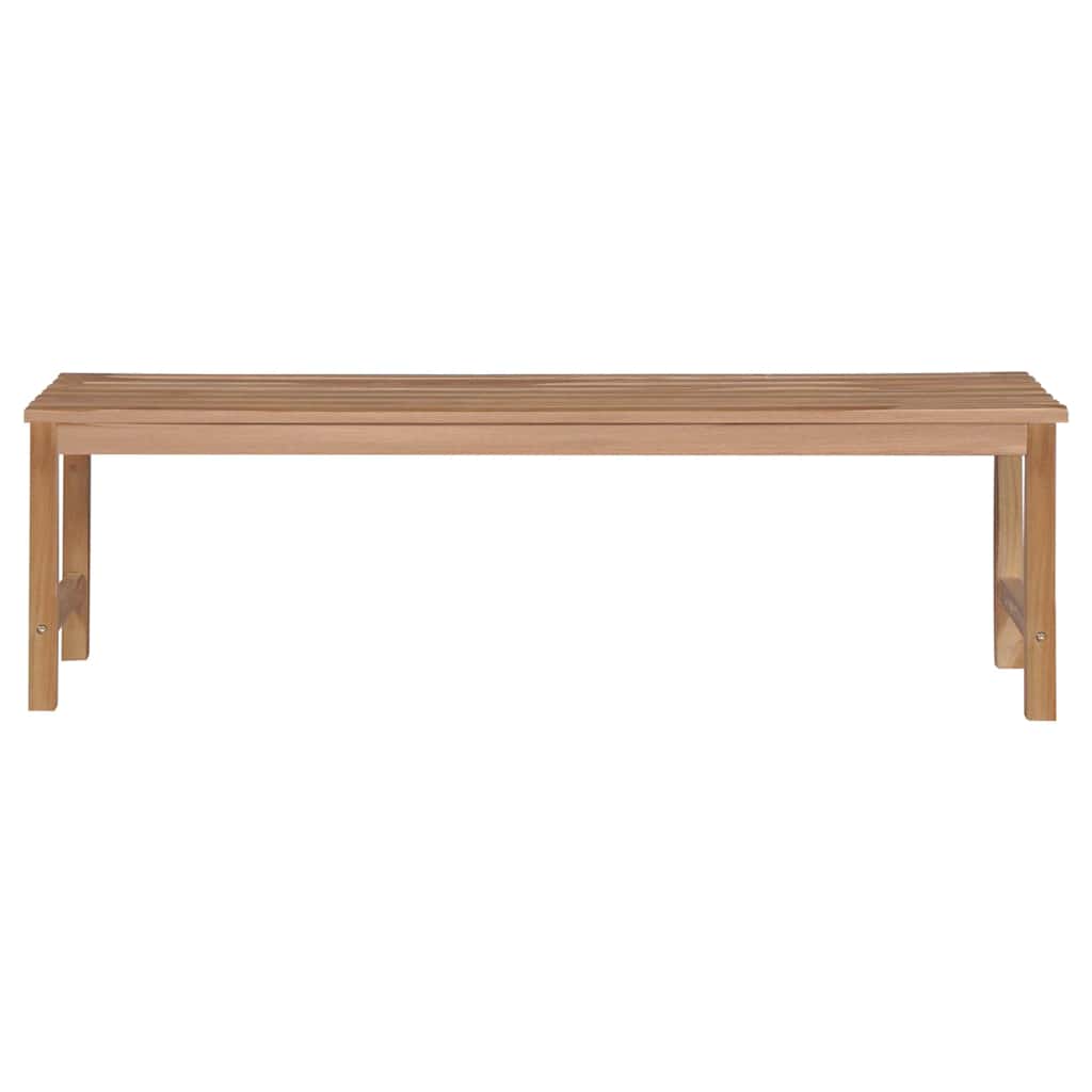 Gartenbank Rote Karomuster-Auflage 150 cm Massivholz Teak