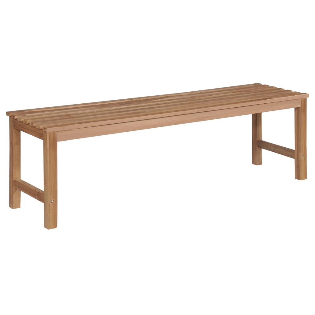 Gartenbank mit Grauer Auflage 150 cm Massivholz Teak