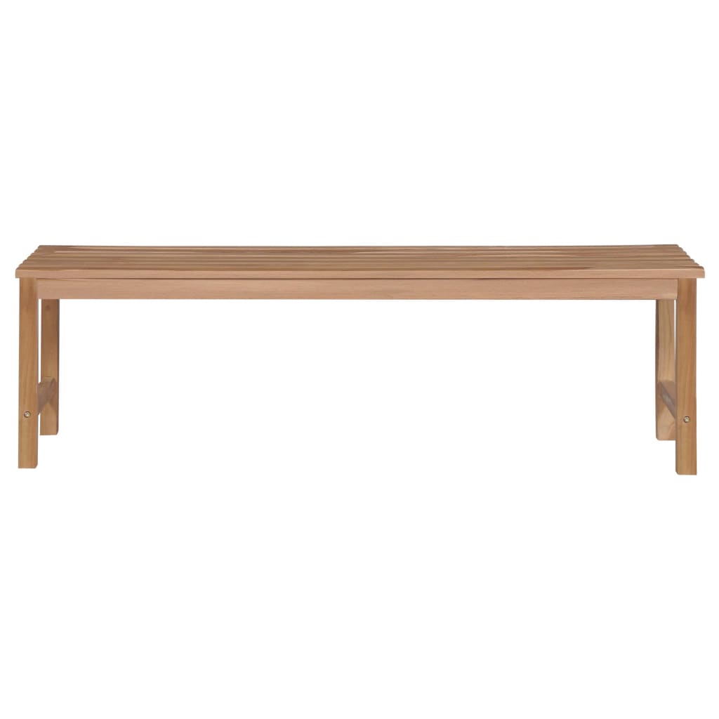 Gartenbank mit Cremeweißer Auflage 150 cm Massivholz Teak