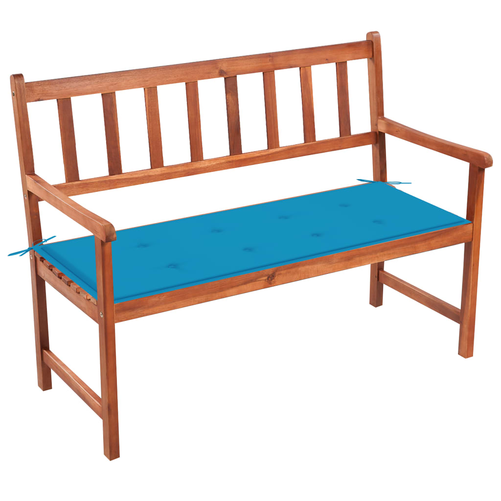 Gartenbank mit Auflage 120 cm Massivholz Akazie