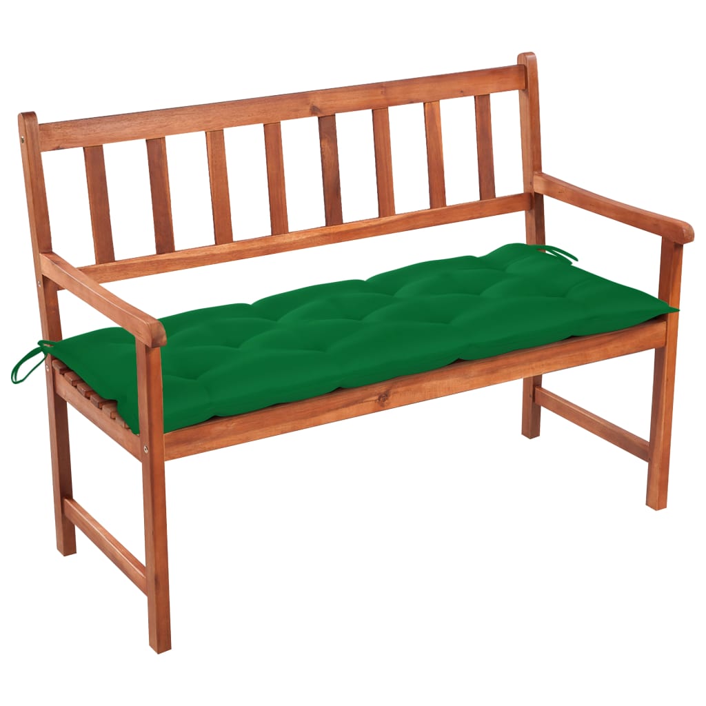 Gartenbank mit Auflage 120 cm Massivholz Akazie