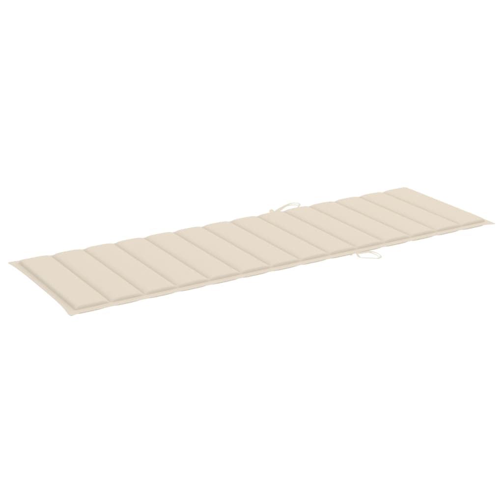 Sonnenliege mit Creme Auflage Imprägniertes Kiefernholz