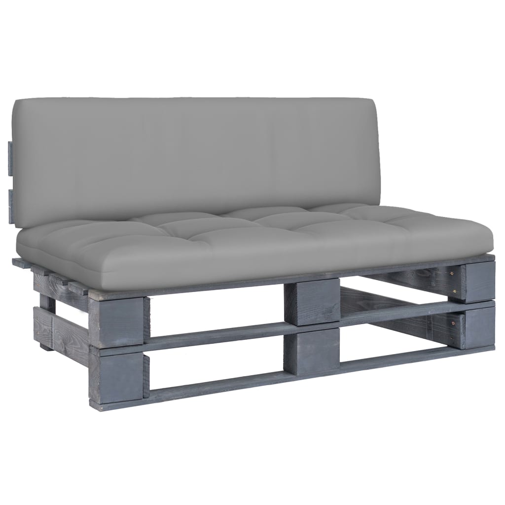 Outdoor-Mittelsofa Paletten Imprägniertes Kiefernholz Grau