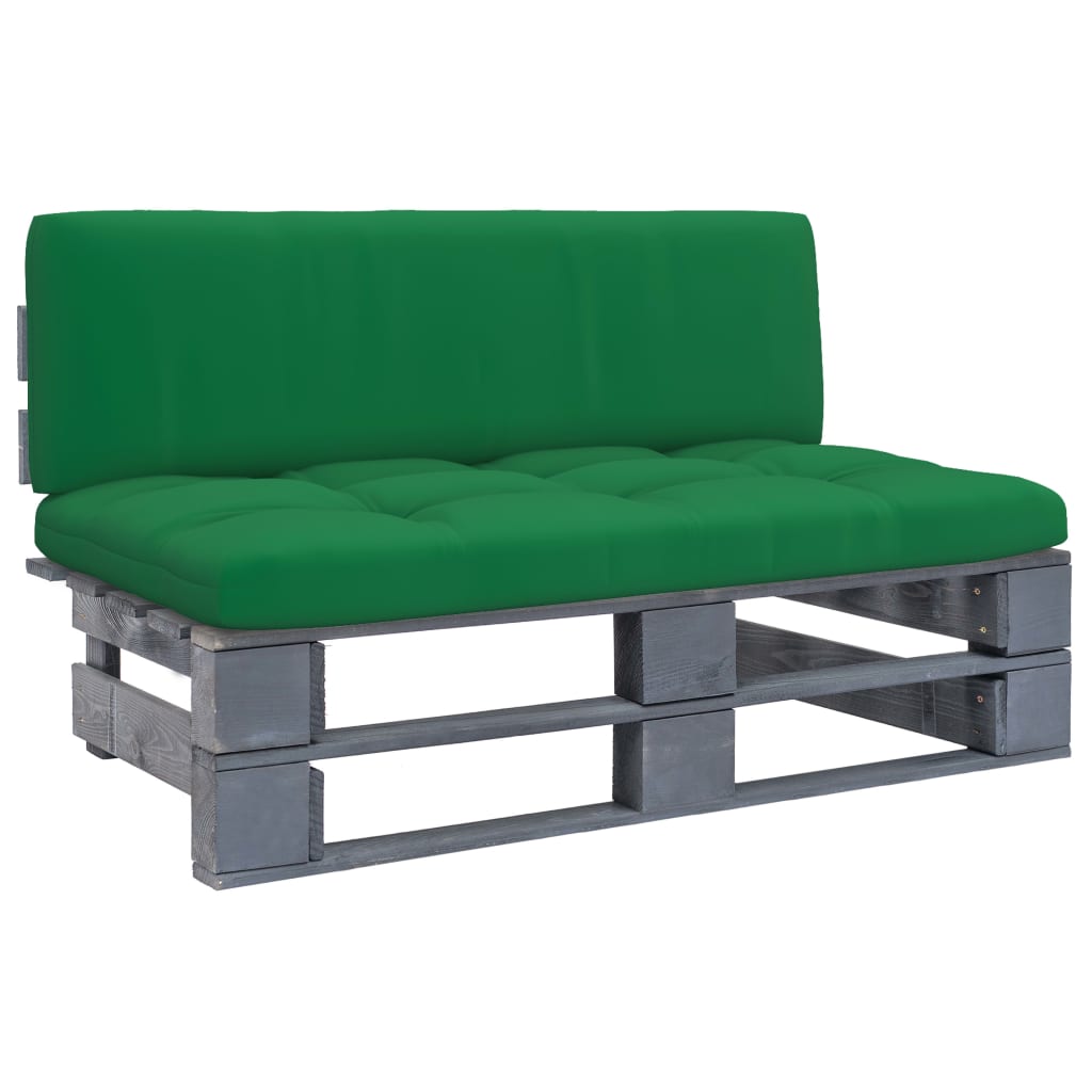 Outdoor-Mittelsofa Paletten Imprägniertes Kiefernholz Grau