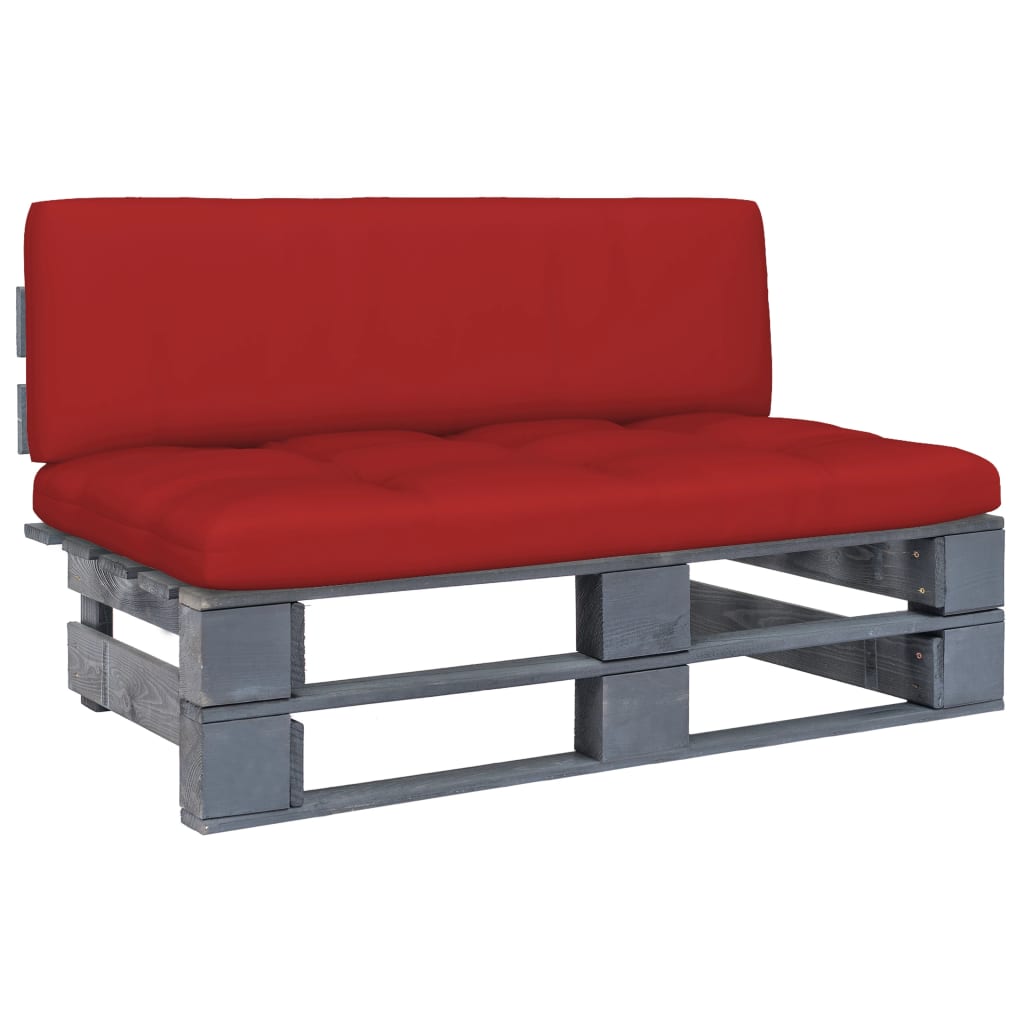 Outdoor-Mittelsofa Paletten Imprägniertes Kiefernholz Grau