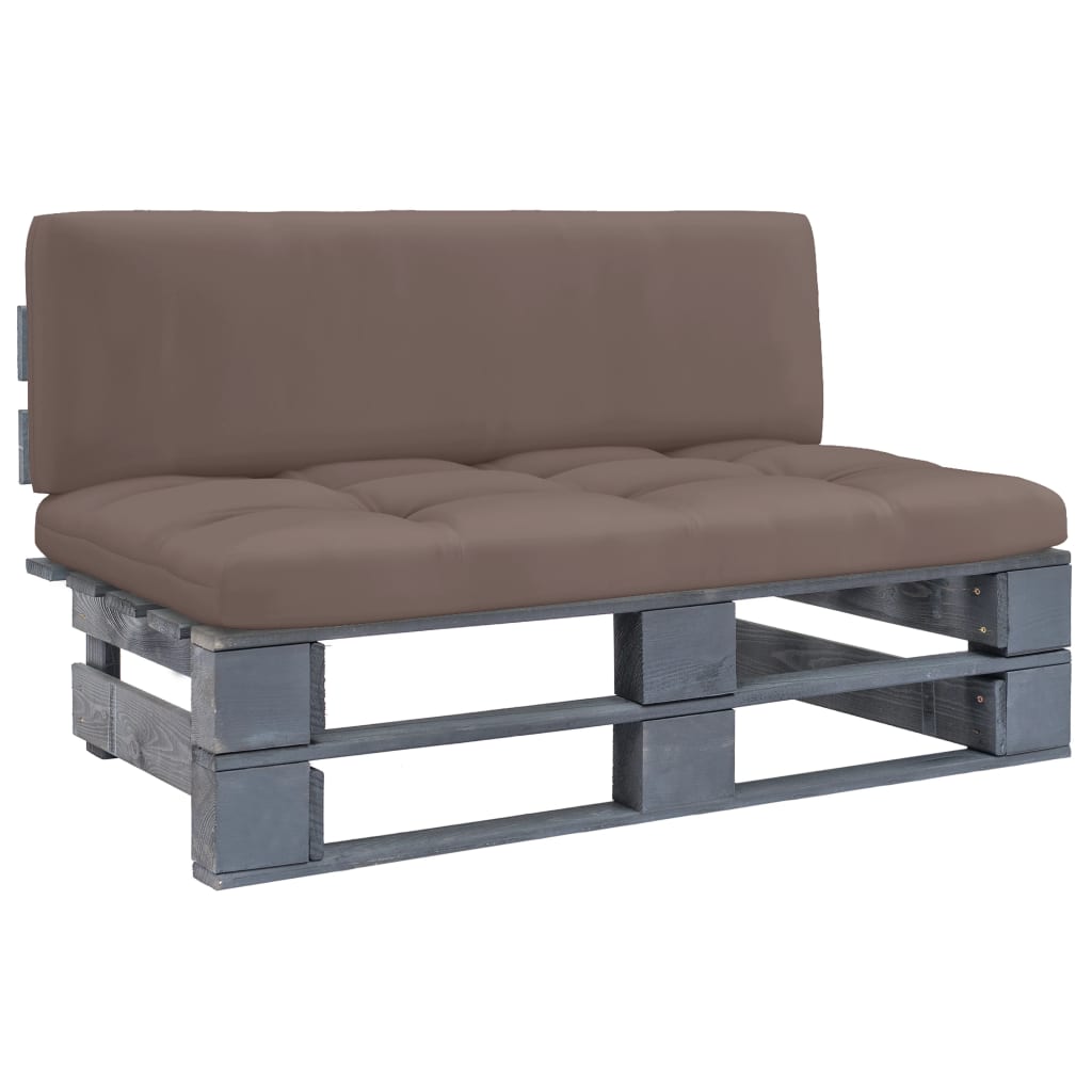 Outdoor-Mittelsofa Paletten Imprägniertes Kiefernholz Grau