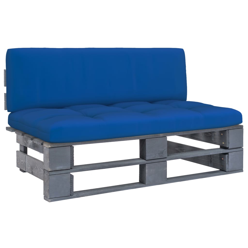 Outdoor-Mittelsofa Paletten Imprägniertes Kiefernholz Grau
