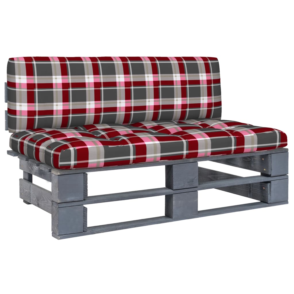 Outdoor-Mittelsofa Paletten Imprägniertes Kiefernholz Grau