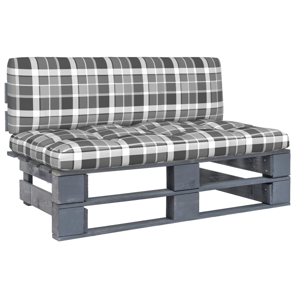 Outdoor-Mittelsofa Paletten Imprägniertes Kiefernholz Grau