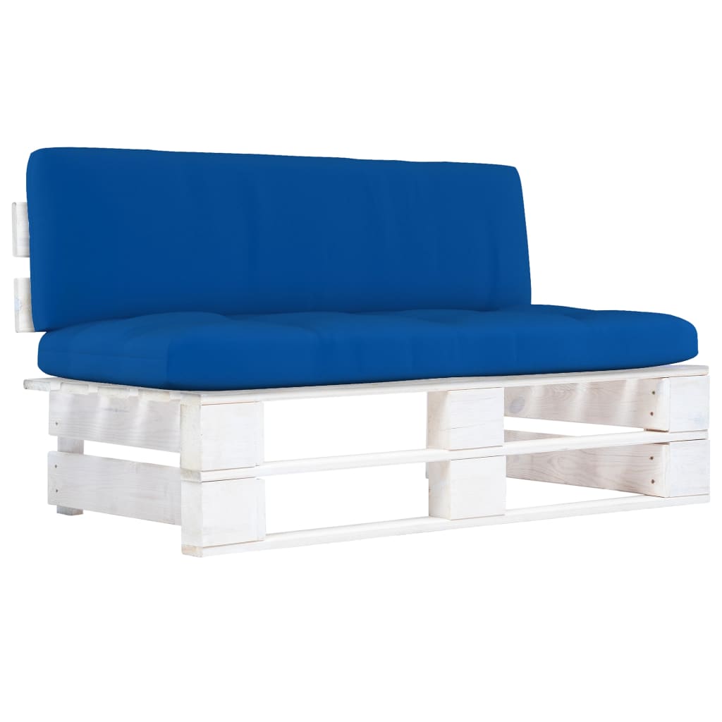 Outdoor-Mittelsofa Paletten Kiefernholz Imprägniert Weiß