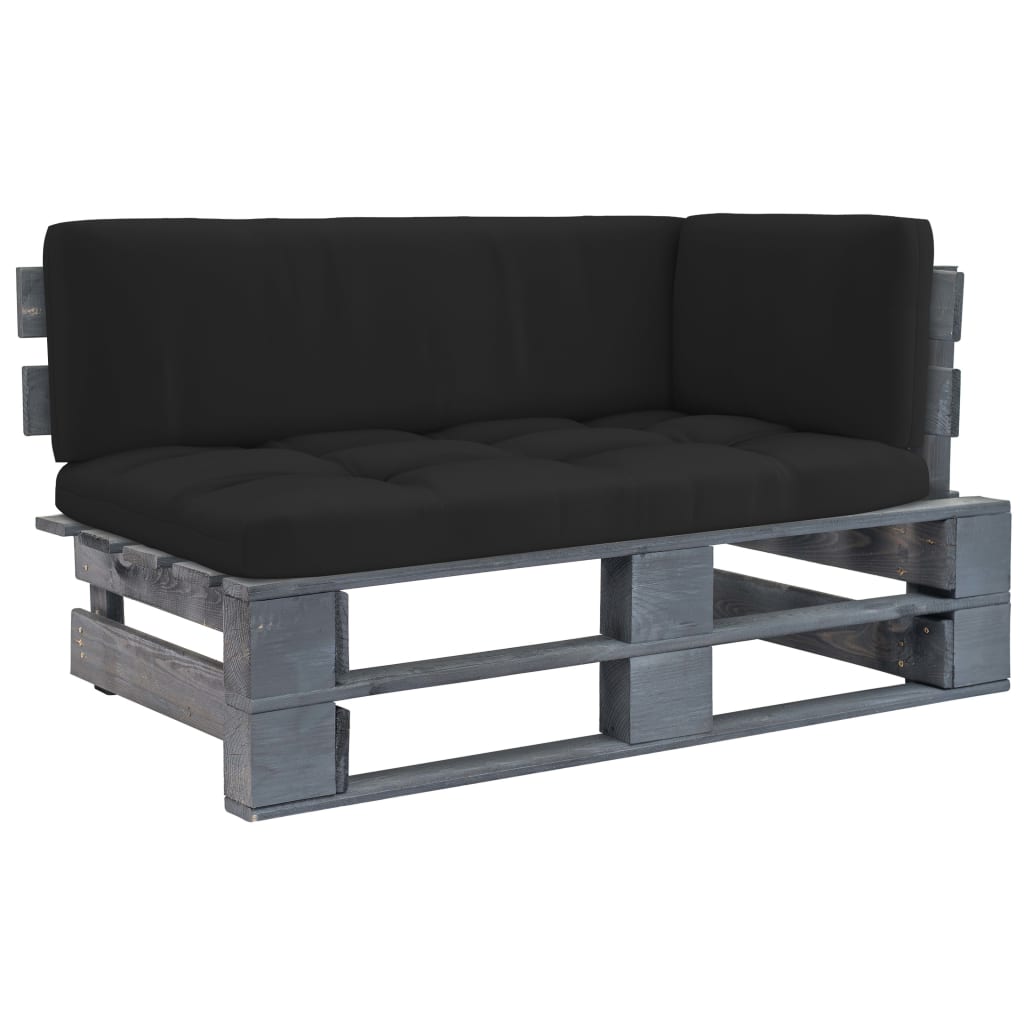 Outdoor-Ecksofa Paletten Kiefernholz Imprägniert Grau