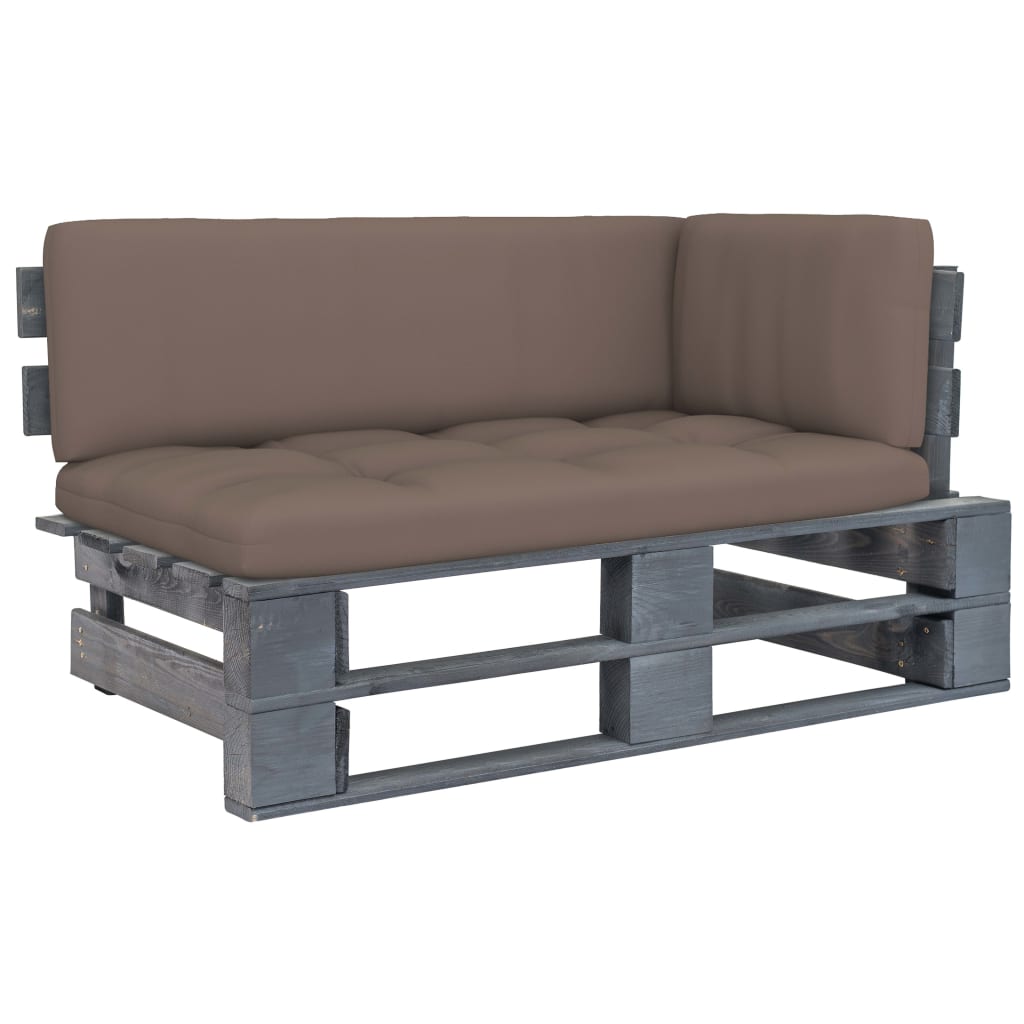 Outdoor-Ecksofa Paletten Kiefernholz Imprägniert Grau