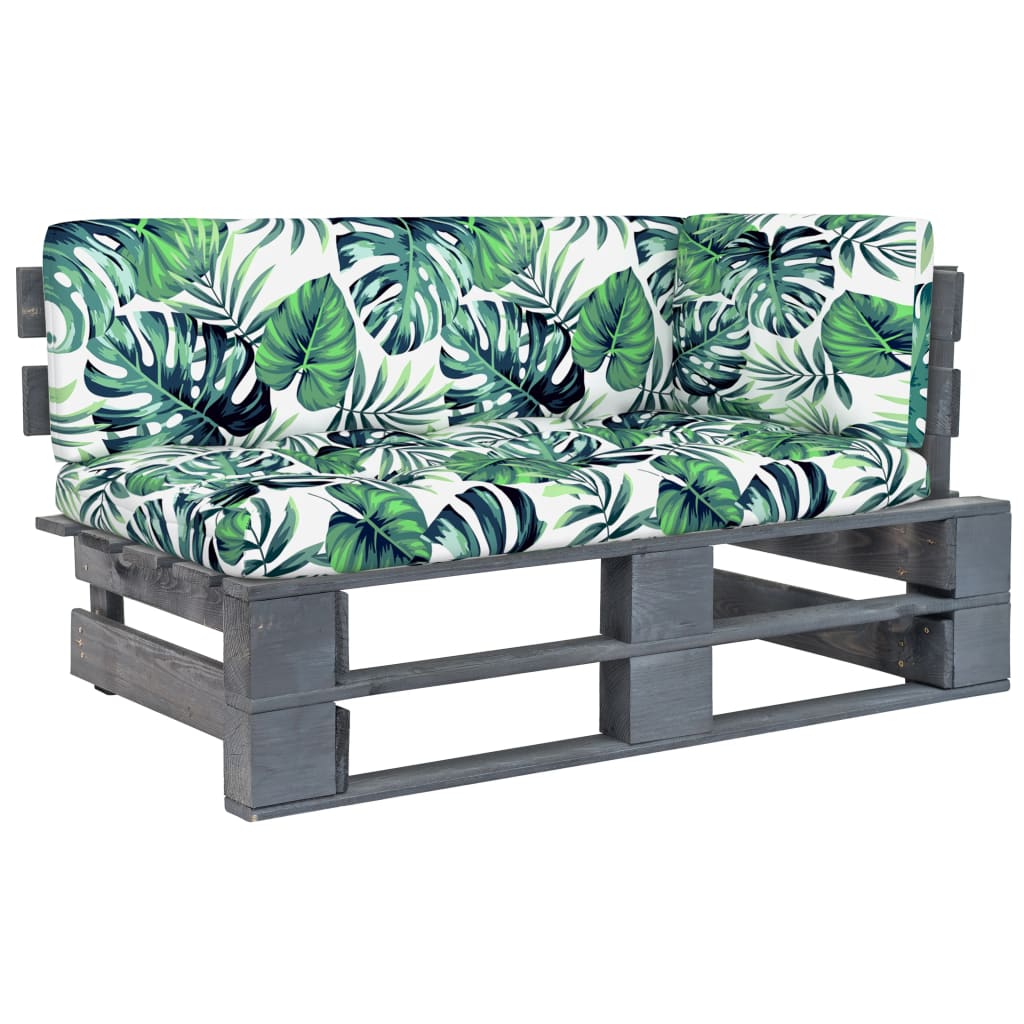 Outdoor-Ecksofa Paletten Kiefernholz Imprägniert Grau
